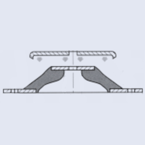 Support anti-vibratoire SAB200 150 x 39 x 14 x 34 x 115 Caoutchouc naturel 45 Shore A