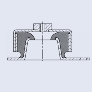 Support anti-vibratoire SAB500 124 x 75 x 16 x 114 x 13 Caoutchouc naturel 45 Shore A
