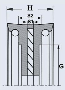 Joint de piston hydraulique TDUO 100 x 12 x 35 NBR / Acier 85 Shore A